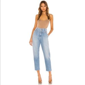 NWT Anthro MOTHER Pleated Ultra High-Rise Jeans